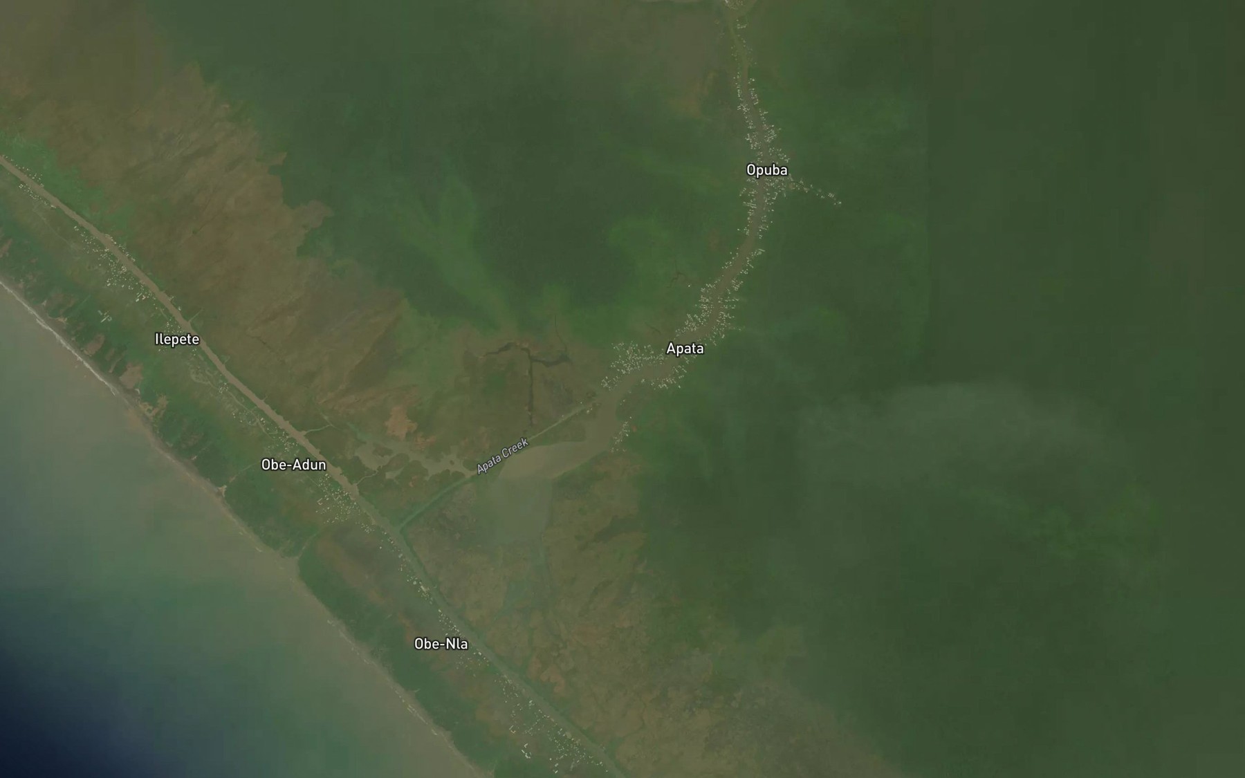 Satellite map of the Apata Creek