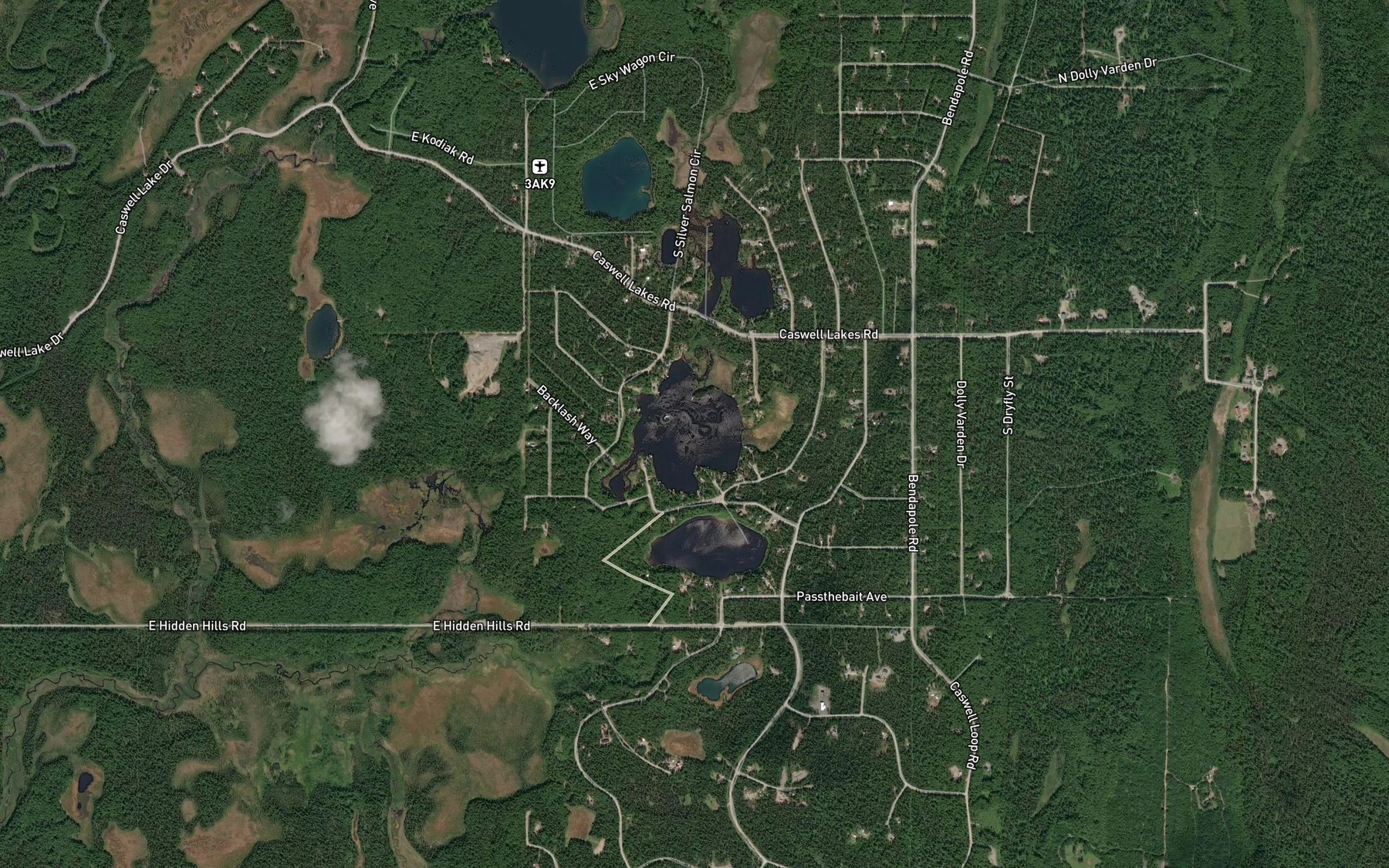 Satellite map of the Caswell Number 3 Lake