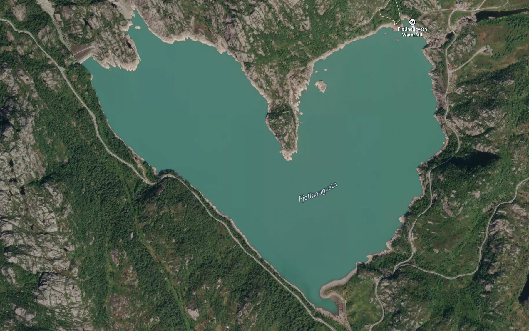Satellite map of the Fjellhaugvatn