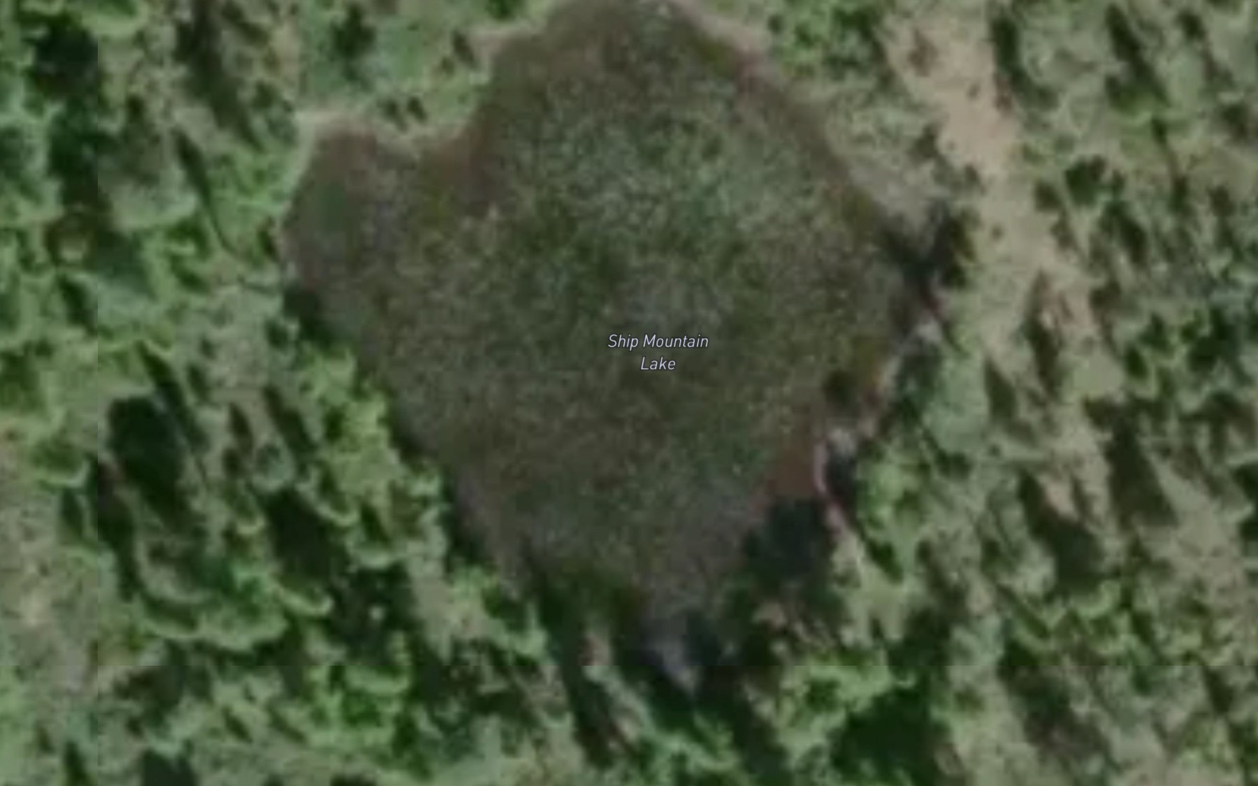 Satellite map of the Ship Mountain Lake