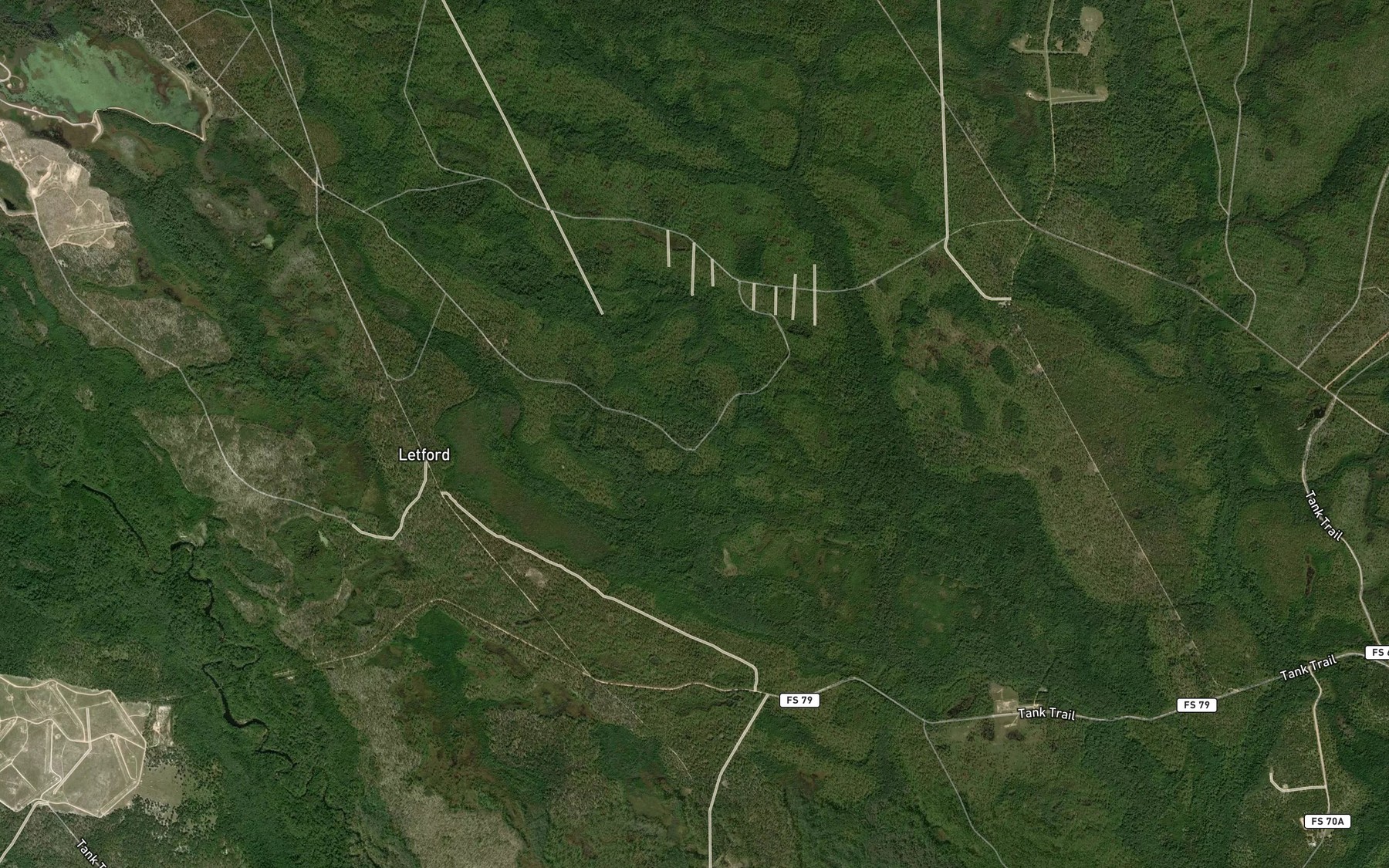 Satellite map of the Jones Lake