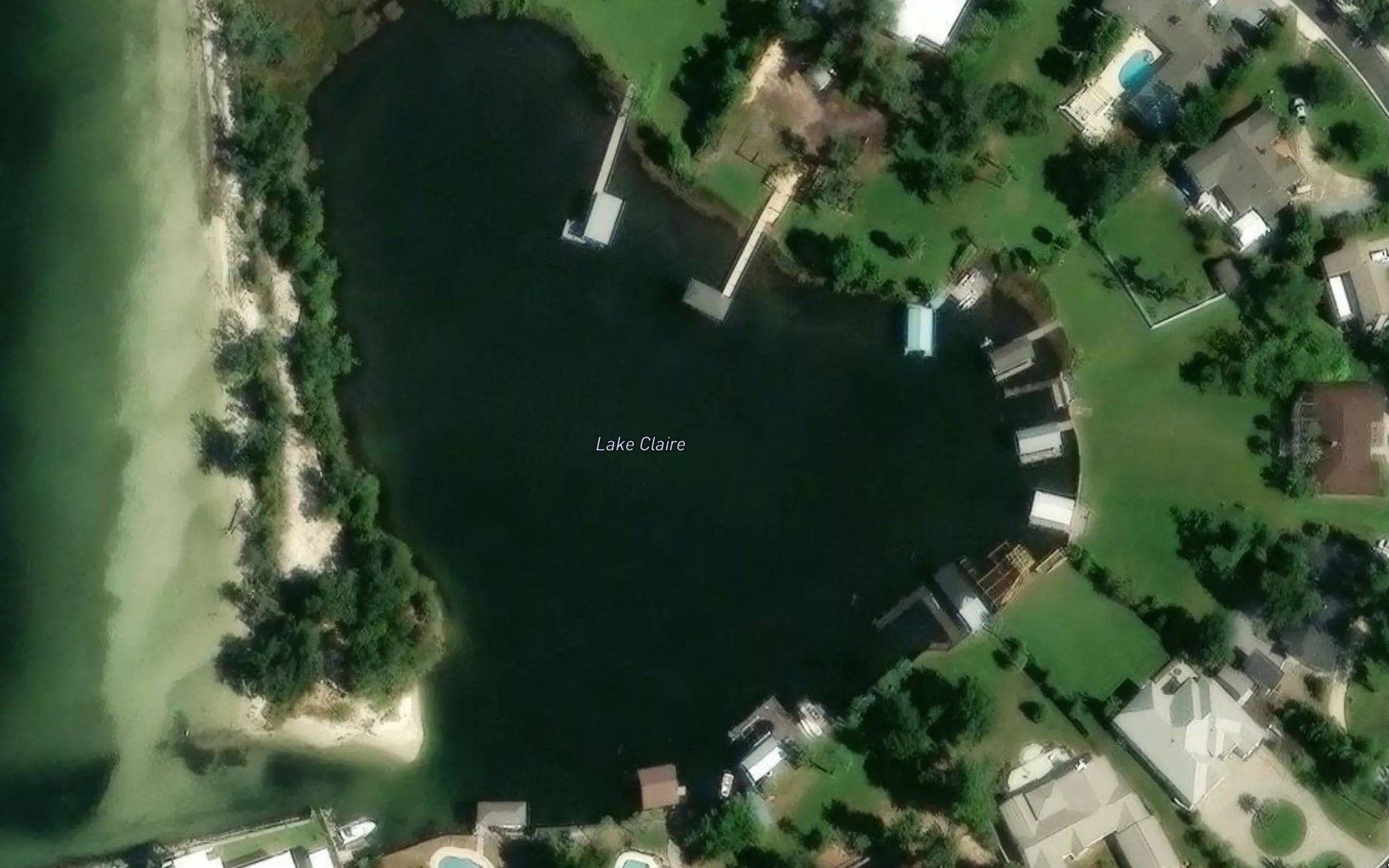 Satellite map of the Lake Claire