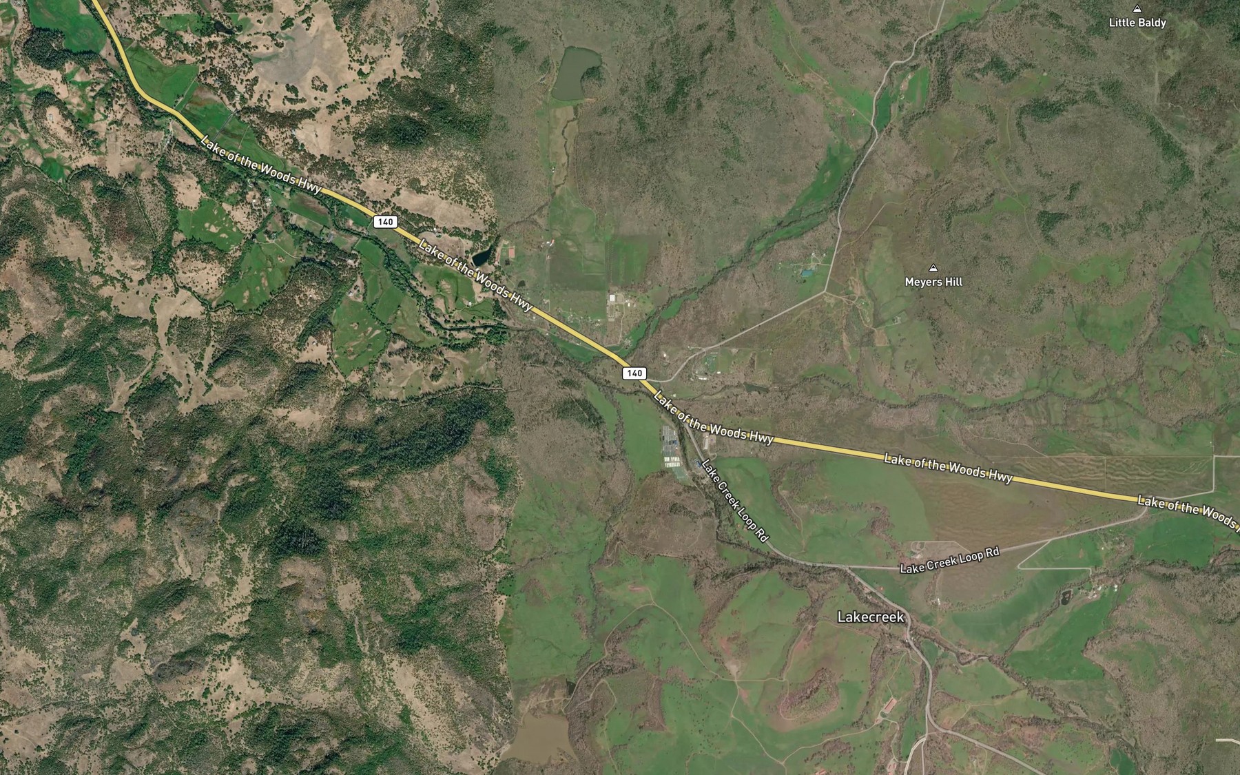 Satellite map of the Osborne Creek