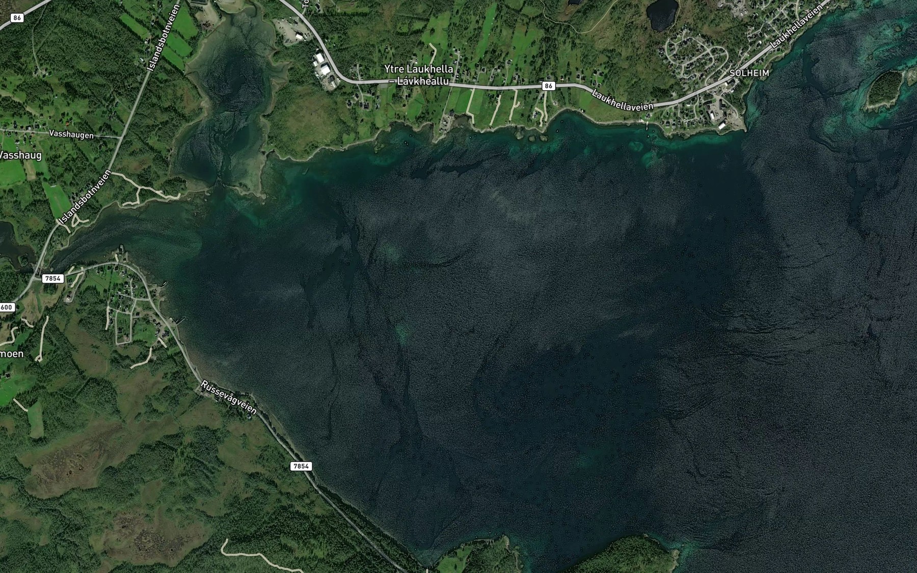 Satellite map of the Laksfjorden