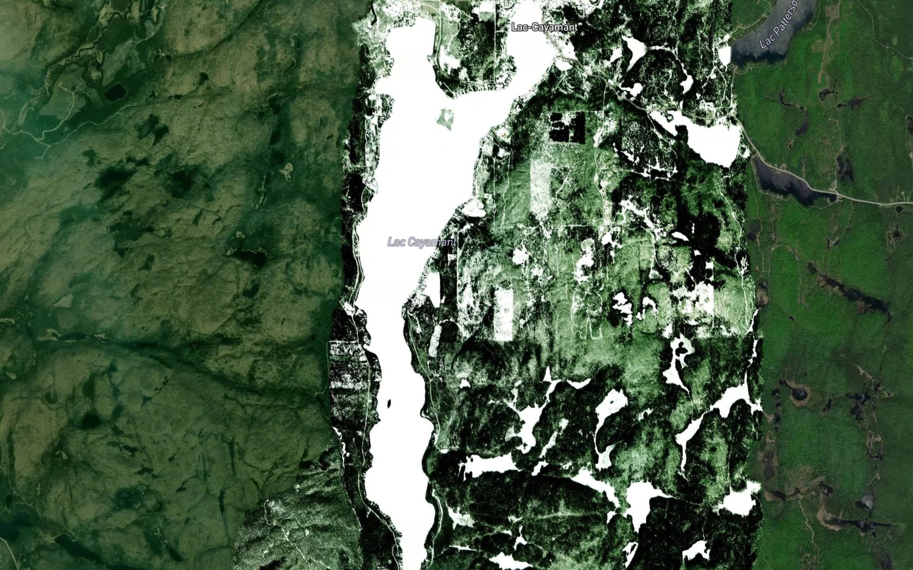 Satellite map of the Lac Cayamant