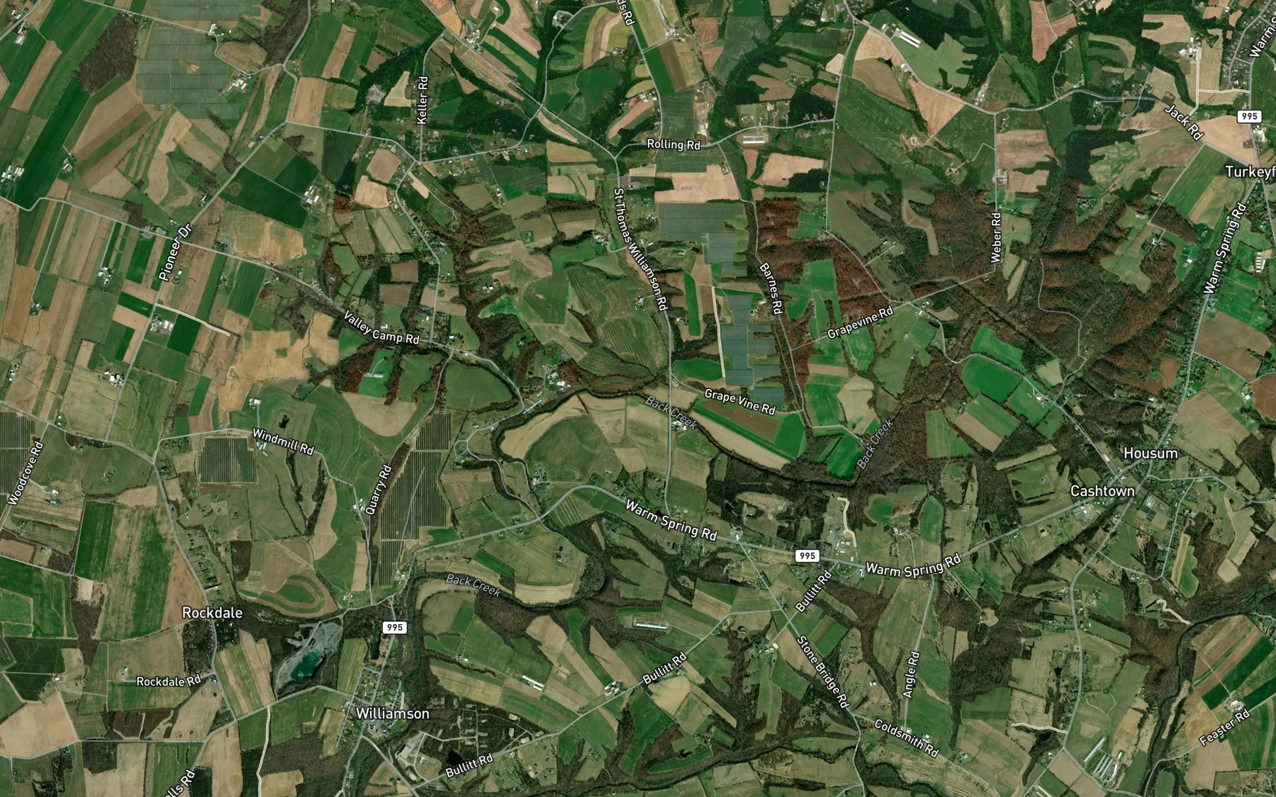 Satellite map of the Campbell Run