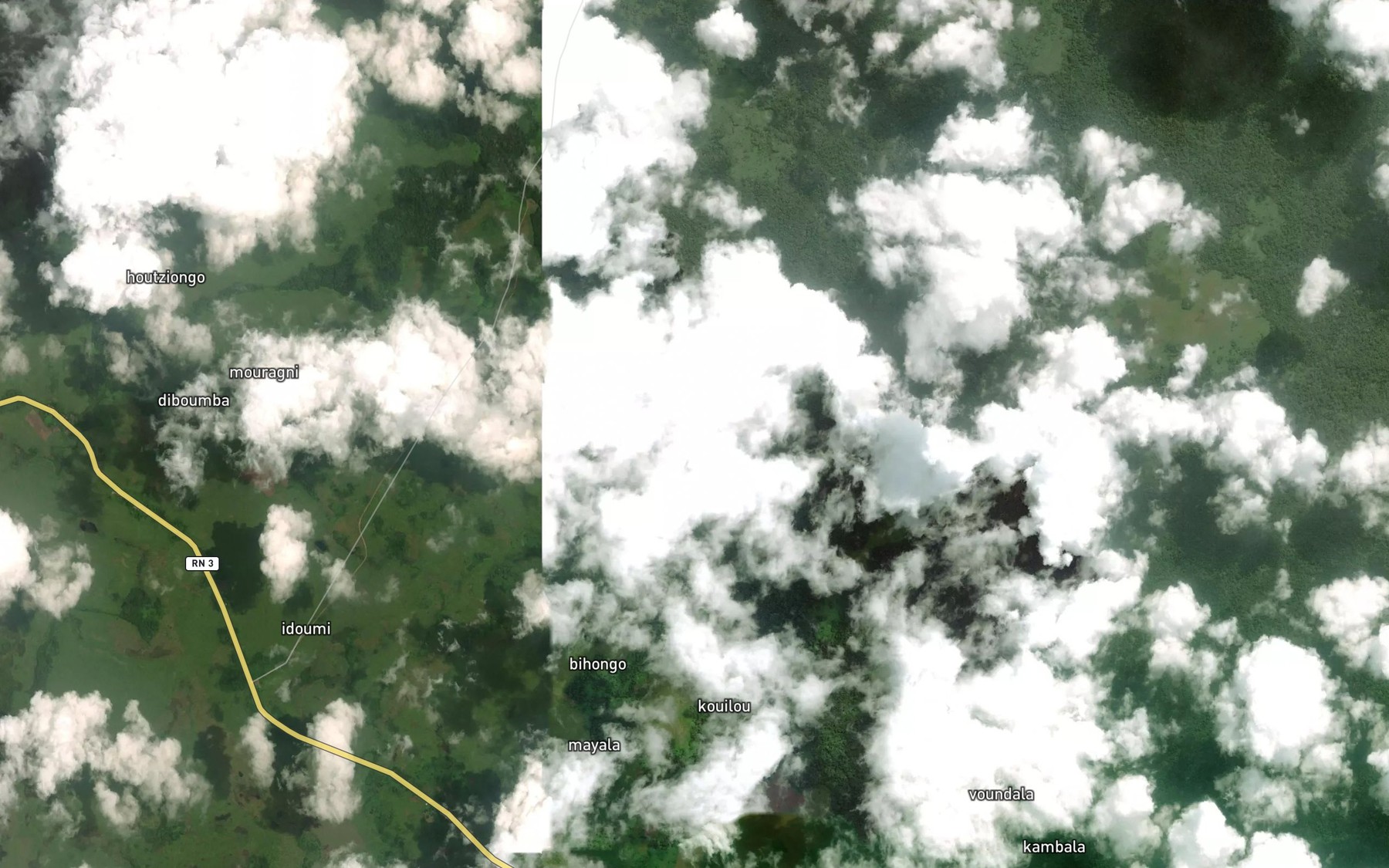 Satellite map of the Toka