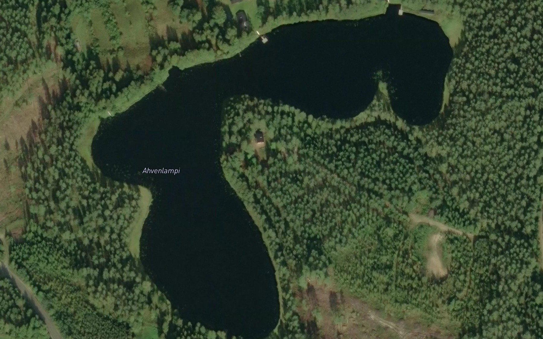 Satellite map of the Ahvenlampi