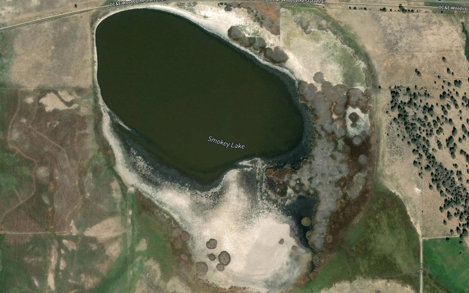 Satellite map of the Smokey Lake