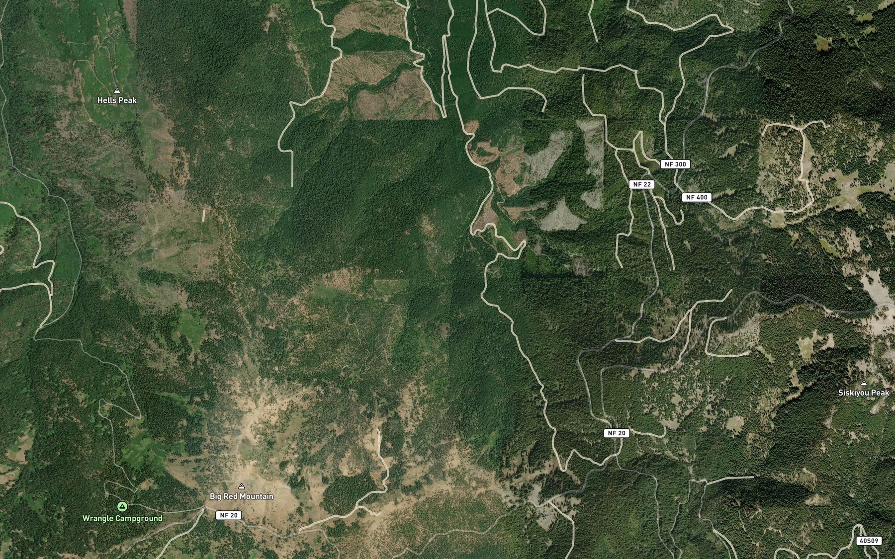 Satellite map of the Lake Creek