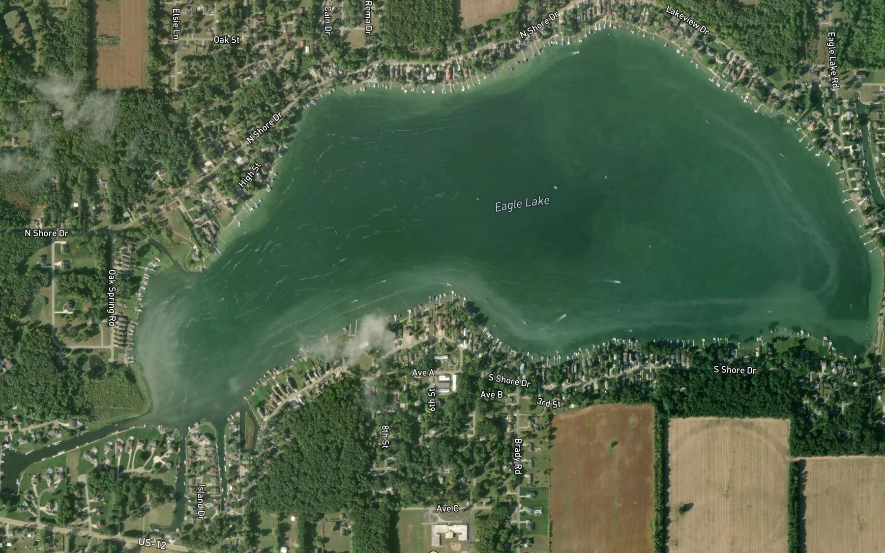 Satellite map of the Eagle Lake