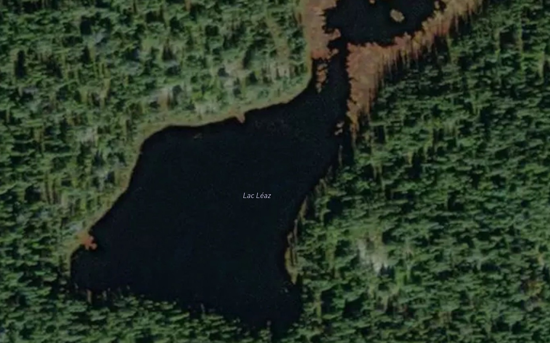 Satellite map of the Lac Leaz