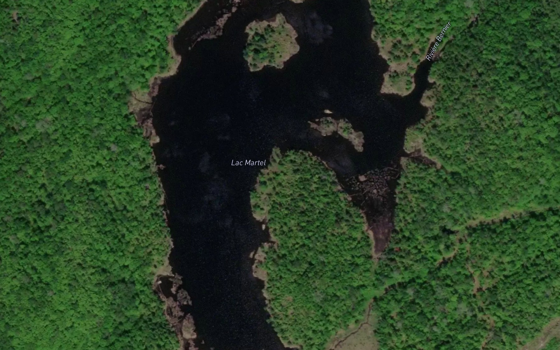 Satellite map of the Lac Martel