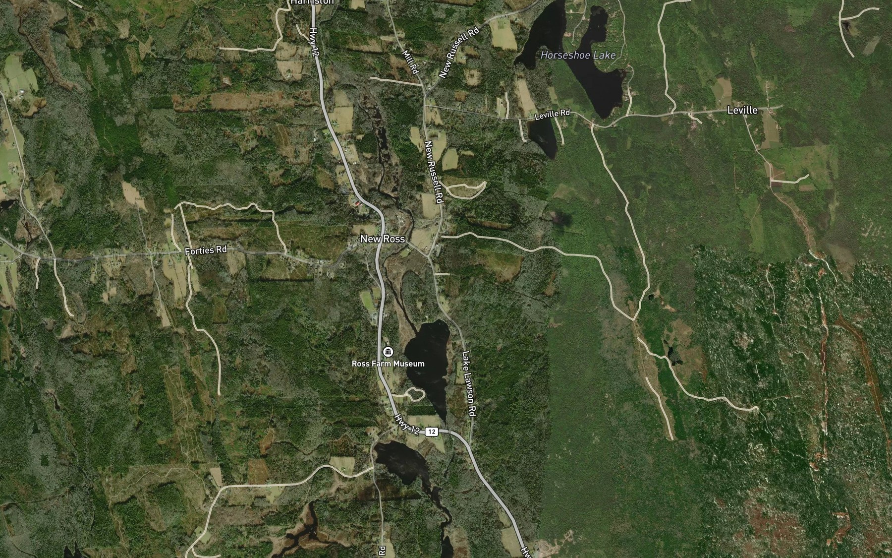 Satellite map of the Laybolt Brook
