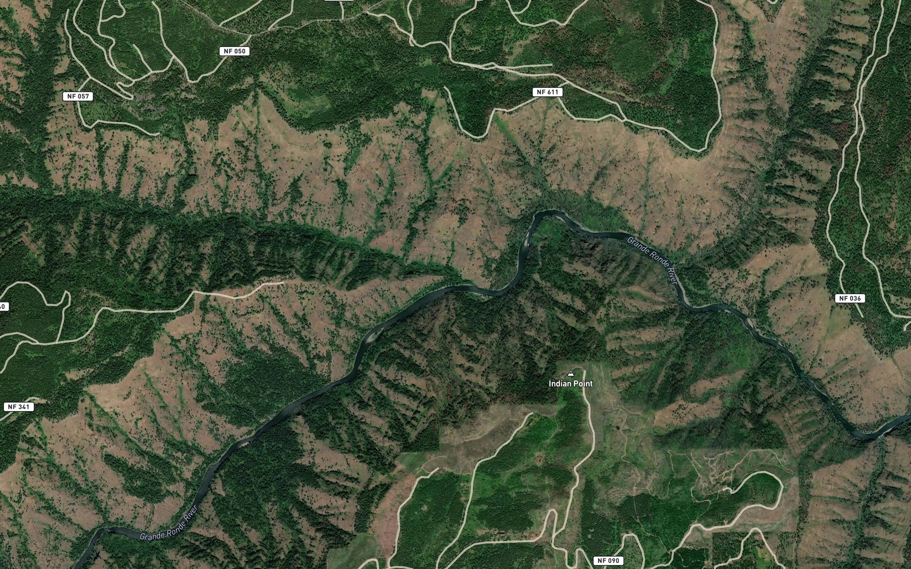 Satellite map of the Bear Creek