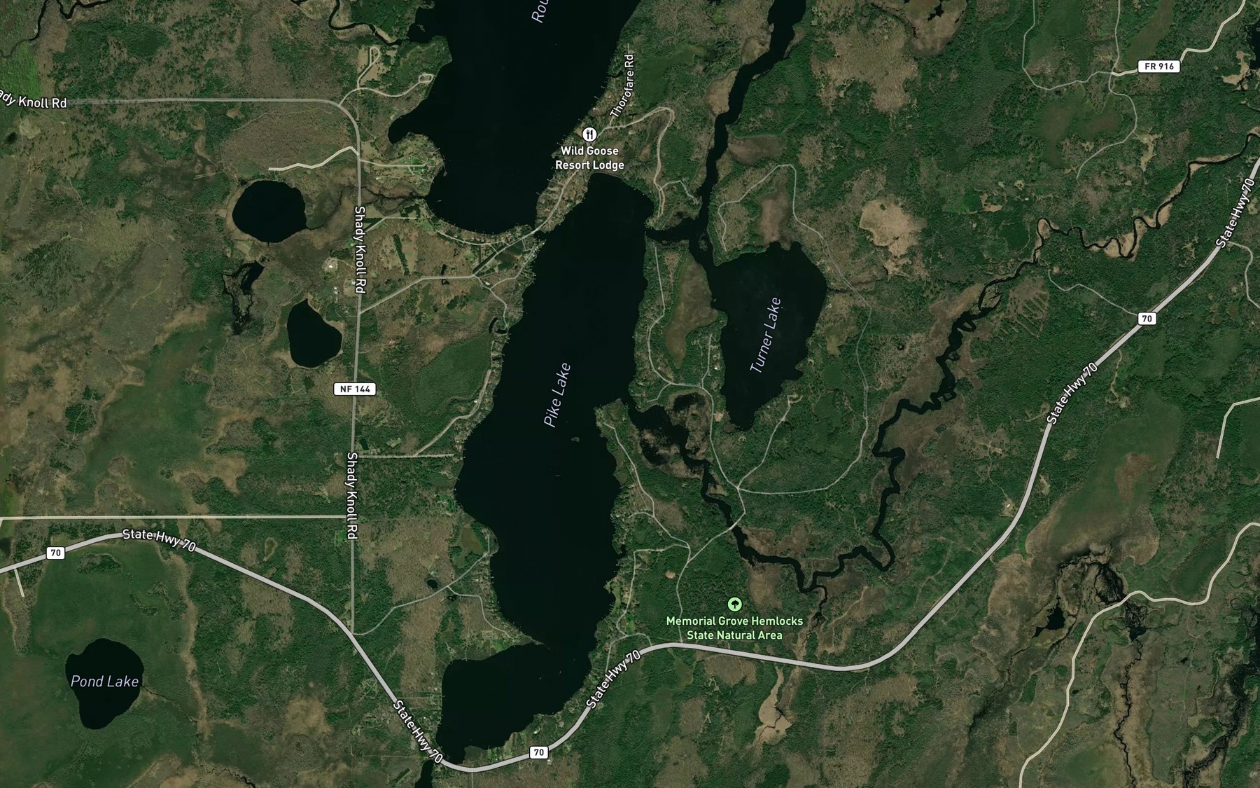 Satellite map of the Squaw Creek