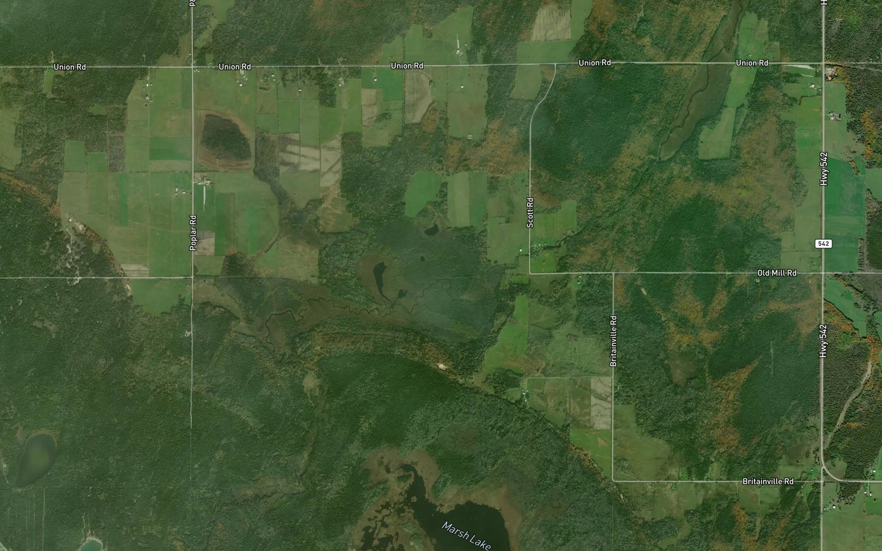 Satellite map of the Scott's Creek