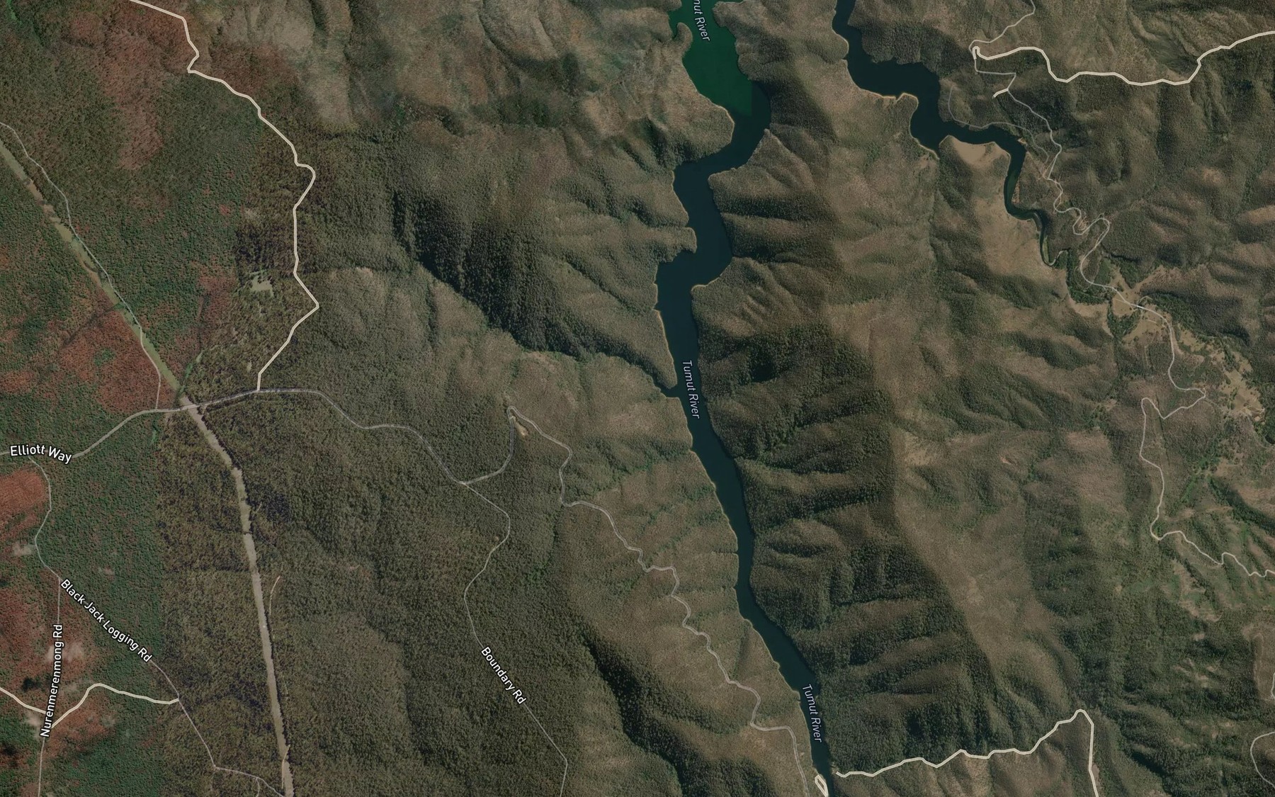Satellite map of the Yorkers Creek