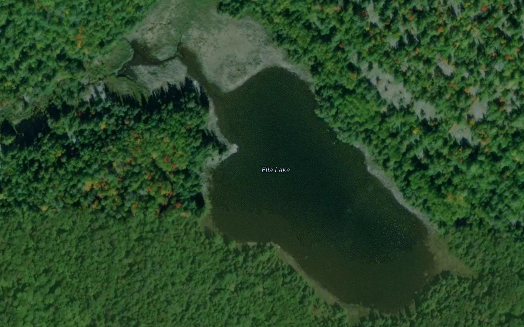 Satellite map of the Ella Lake