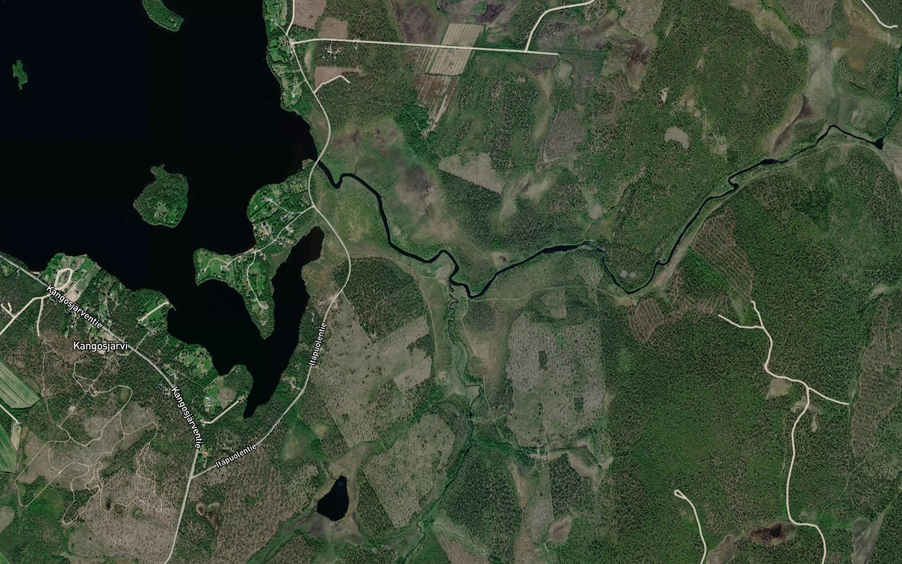Satellite map of the Akanjoki