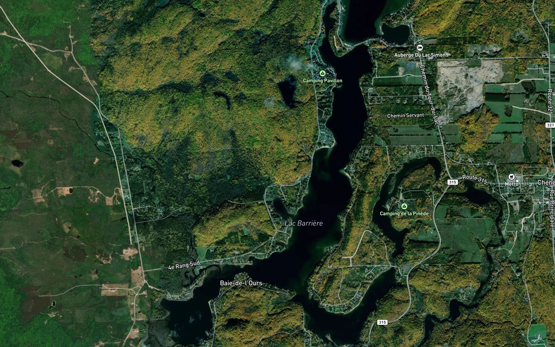 Satellite map of the Lac Barriere
