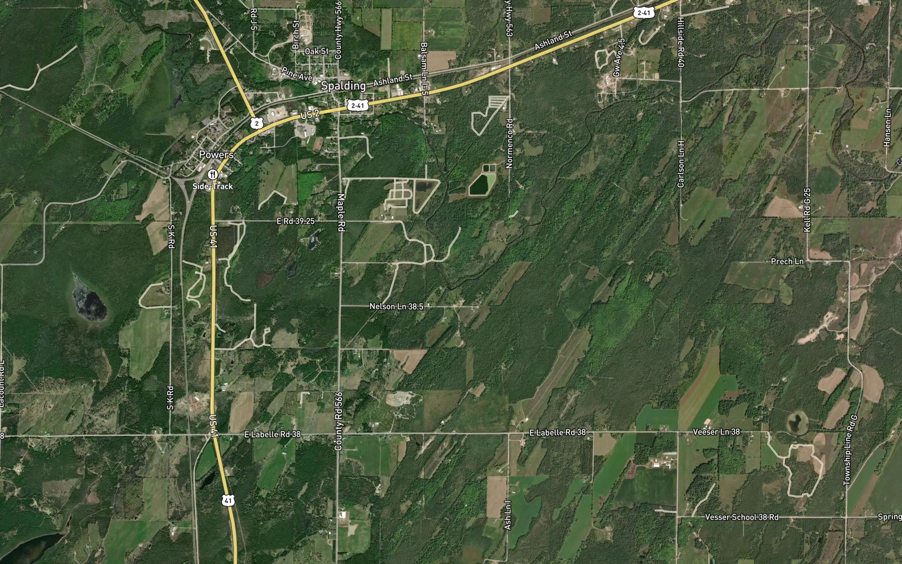 Satellite map of the Reed Brook