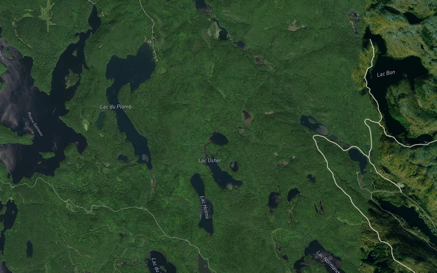 Satellite map of the Petit lac Usher