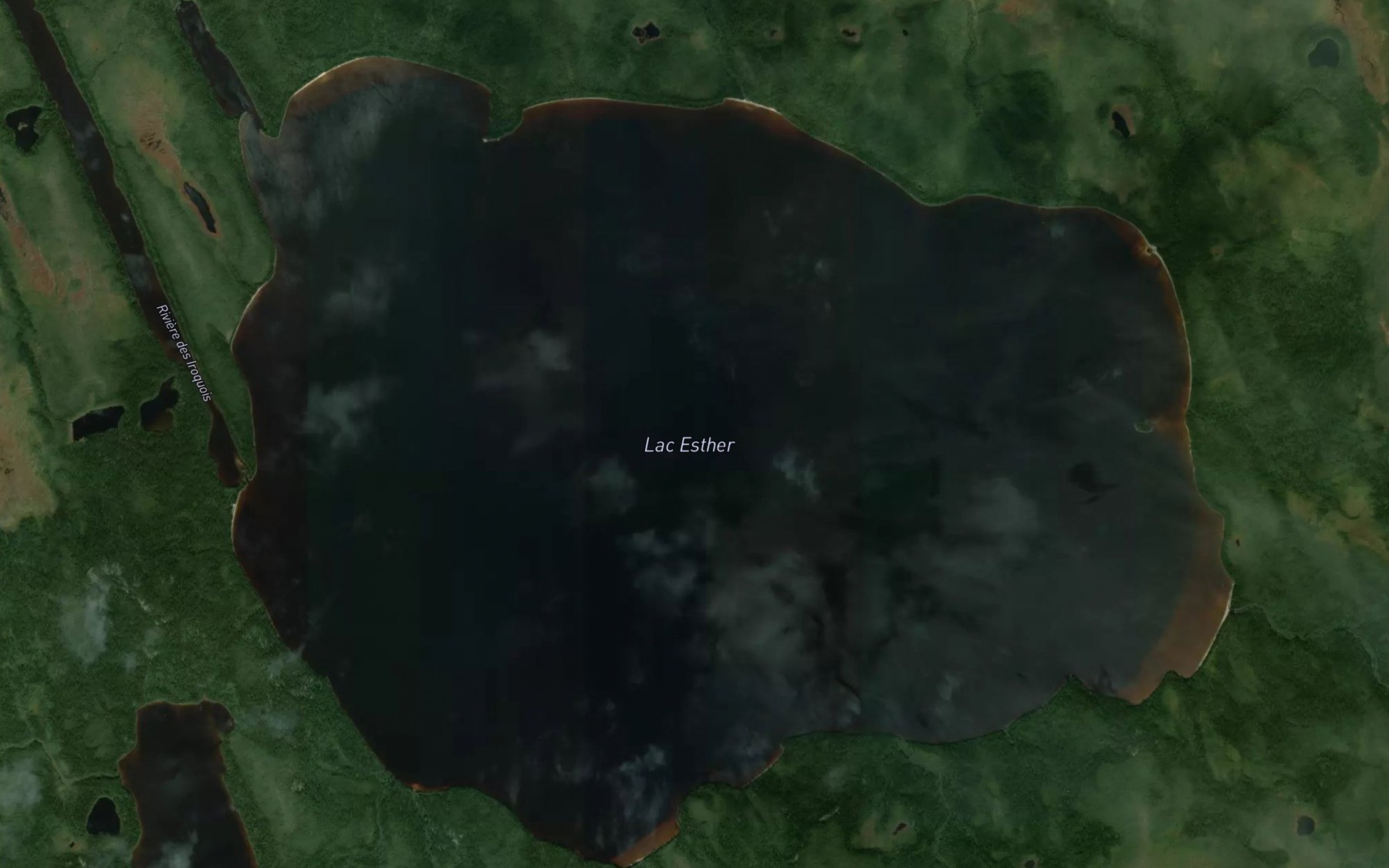 Satellite map of the Lac Esther