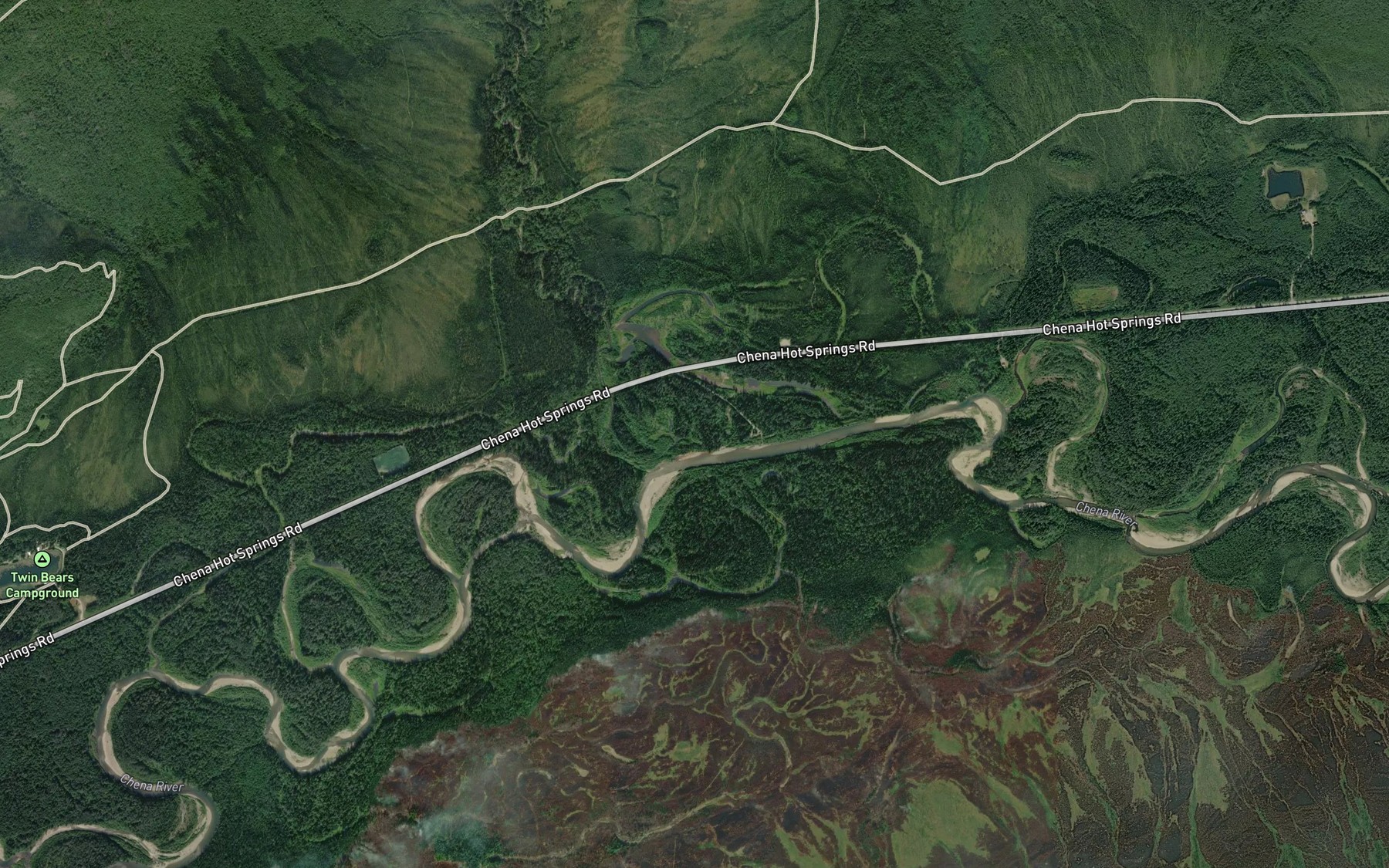 Satellite map of the Colorado Creek