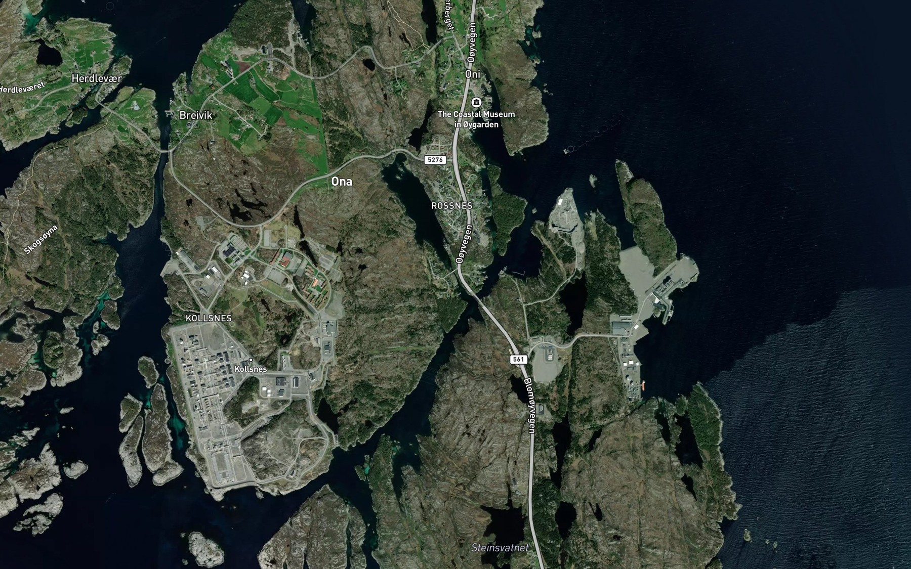 Satellite map of the Kvernapollstraumen