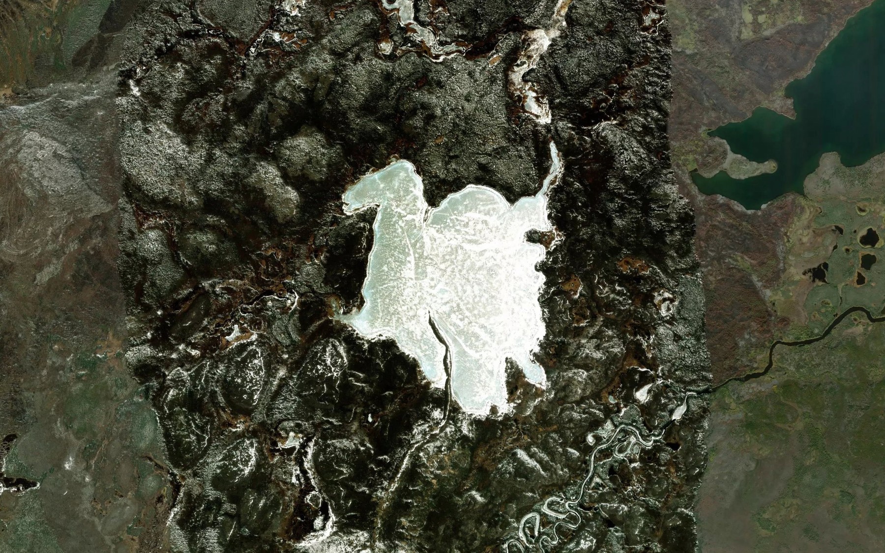 Satellite map of the Hallett Lake