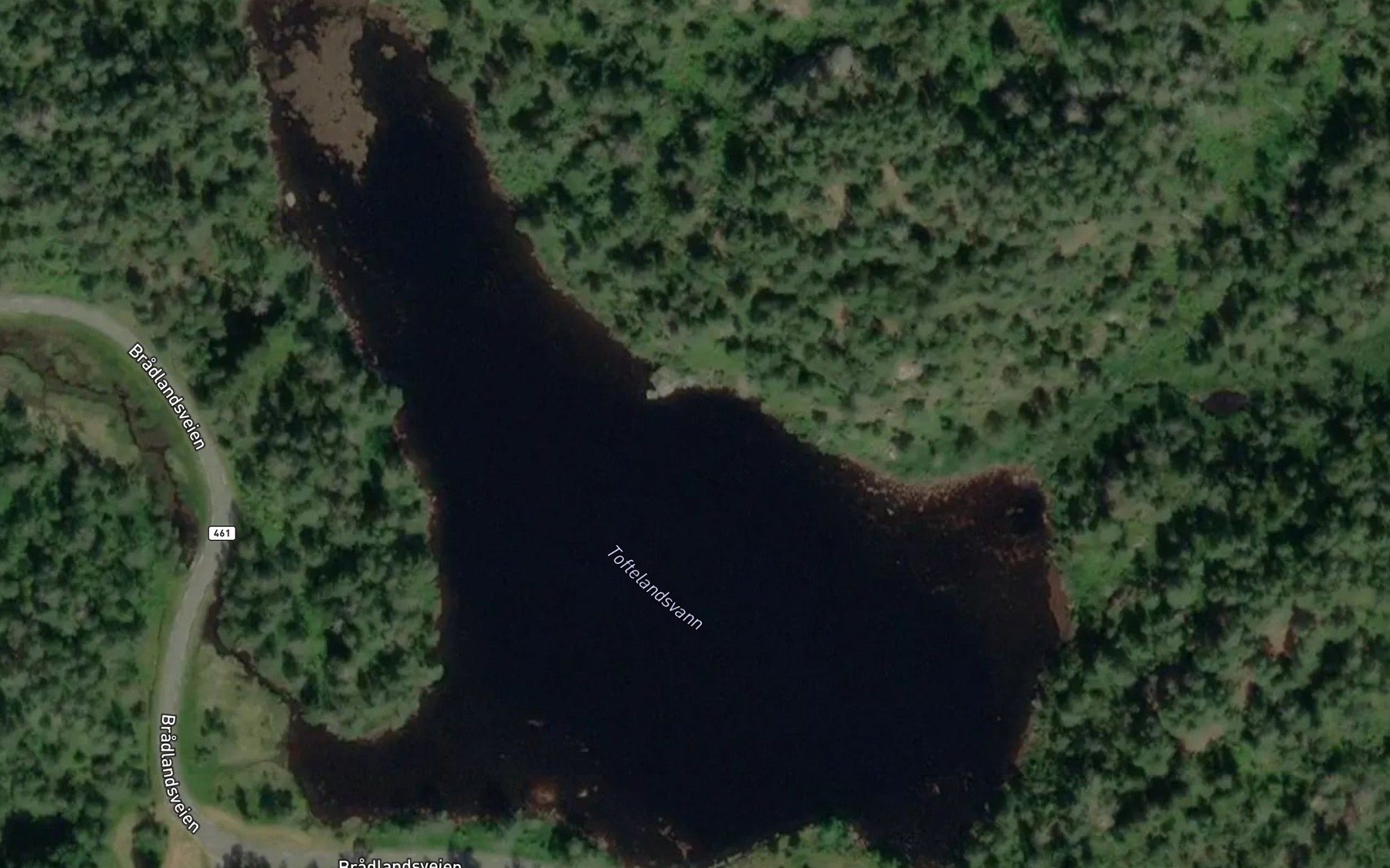 Satellite map of the Toftelandsvann