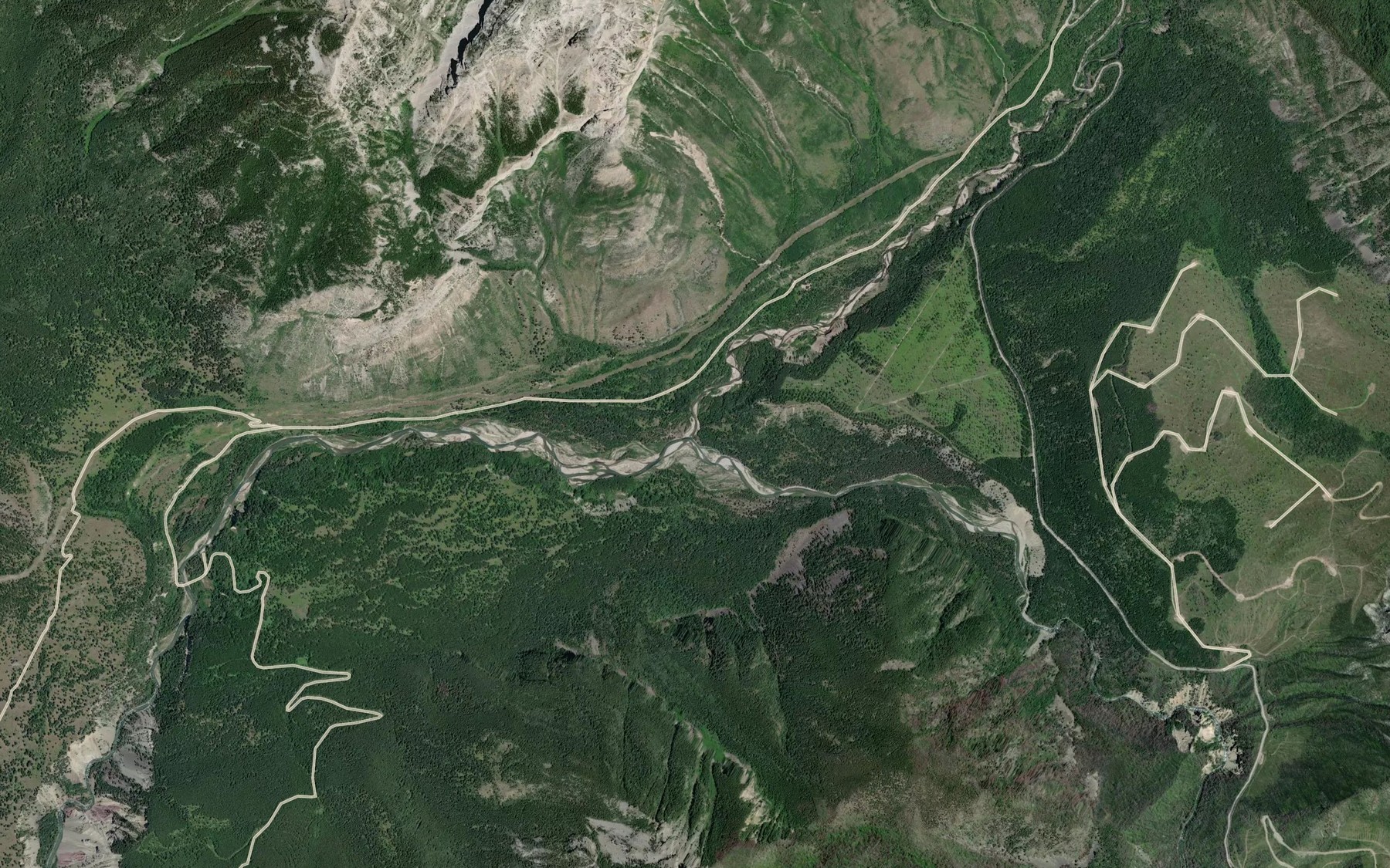 Satellite map of the Lodgepole Creek