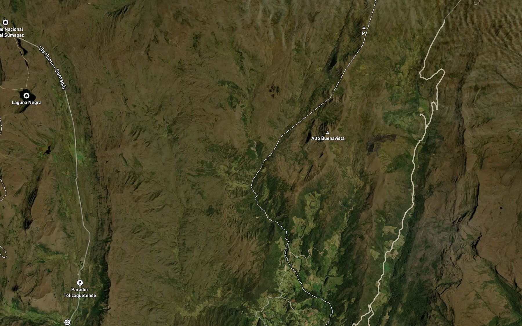 Satellite map of the Quebrada Cauquilla