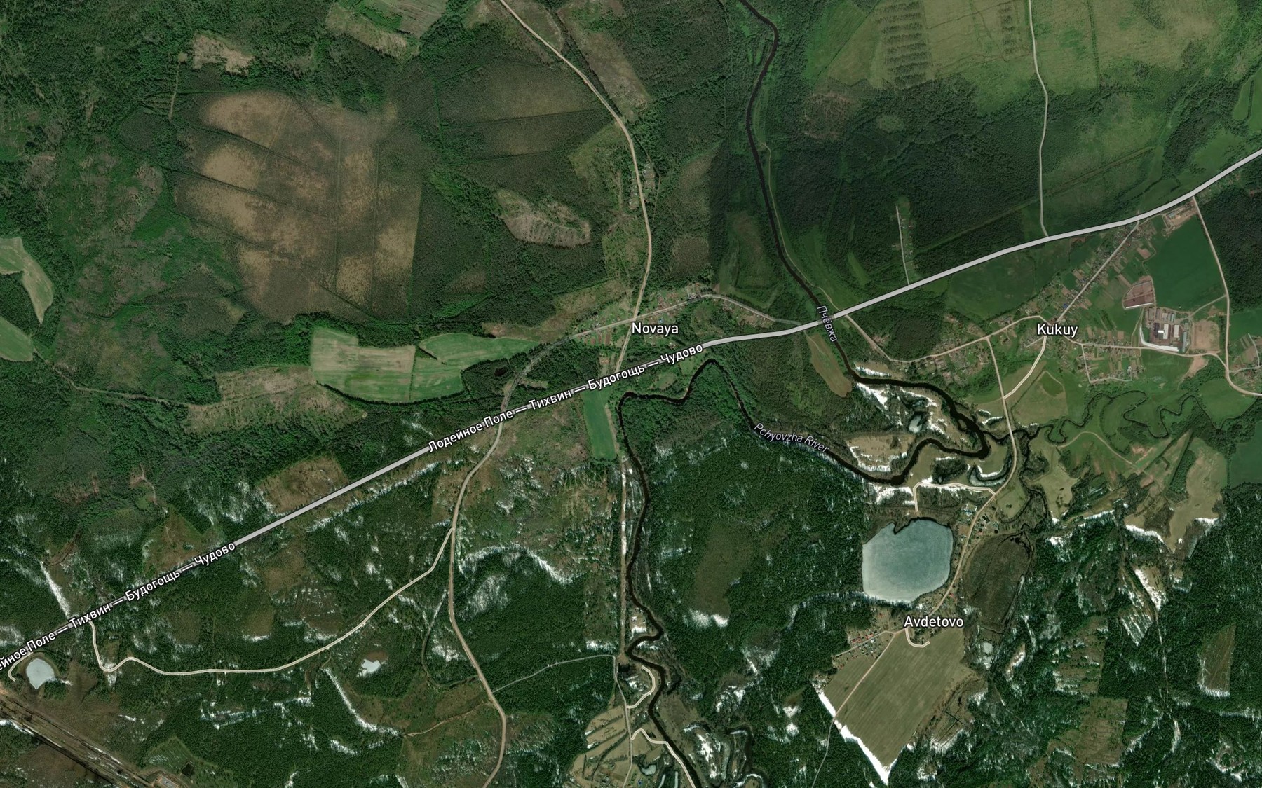 Satellite map of the Pozhupinka