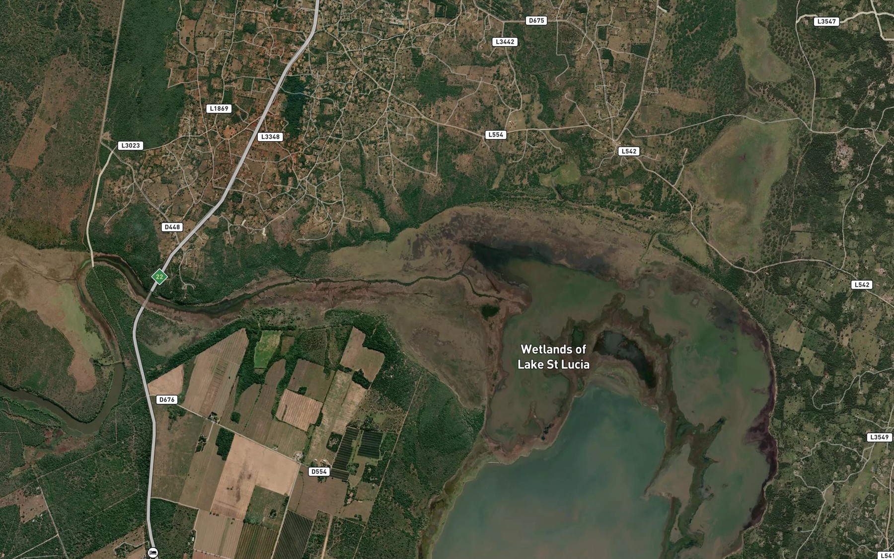 Satellite map of the Mzinene