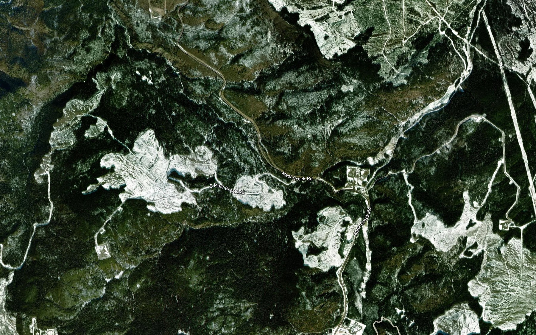 Satellite map of the South Mast Creek