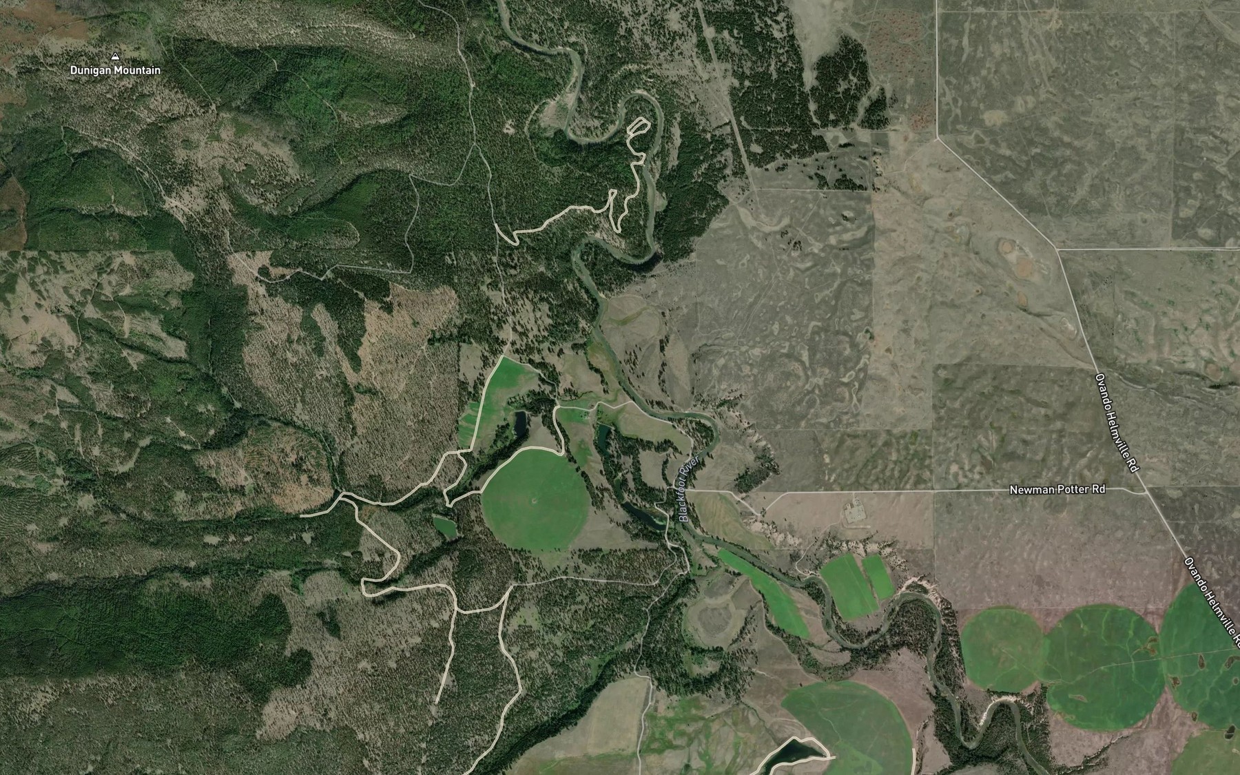 Satellite map of the Frazier Creek