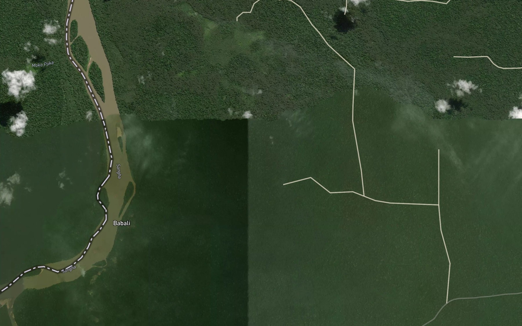 Satellite map of the Meba