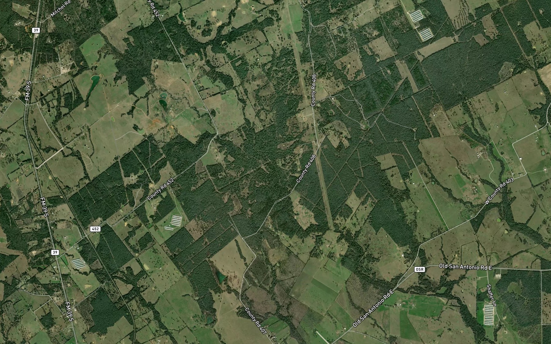 Satellite map of the Rocky Branch