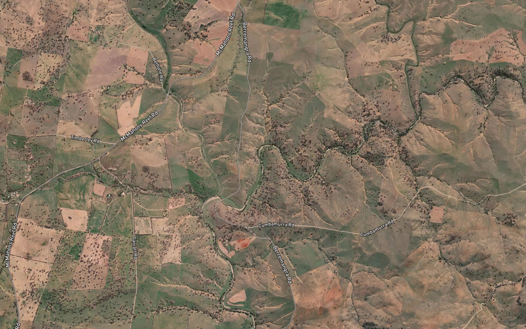 Satellite map of the Cunningham Creek