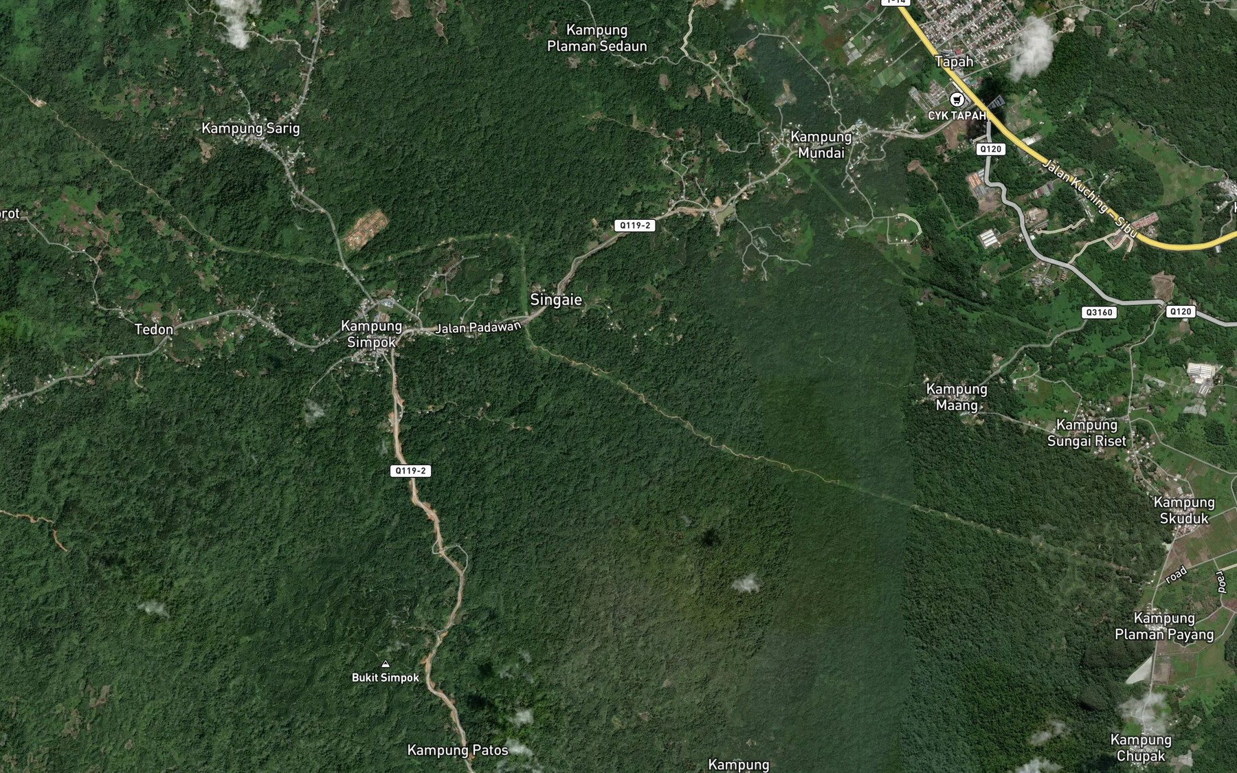 Satellite map of the Sungai Tengkit