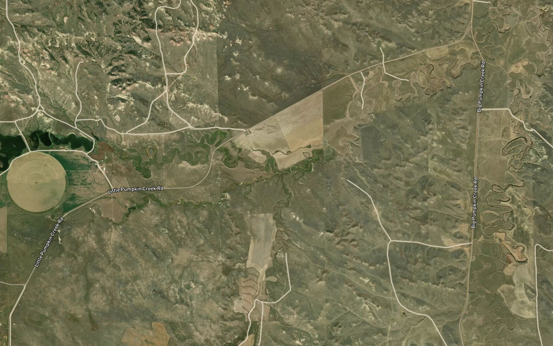 Satellite map of the Horkan Creek