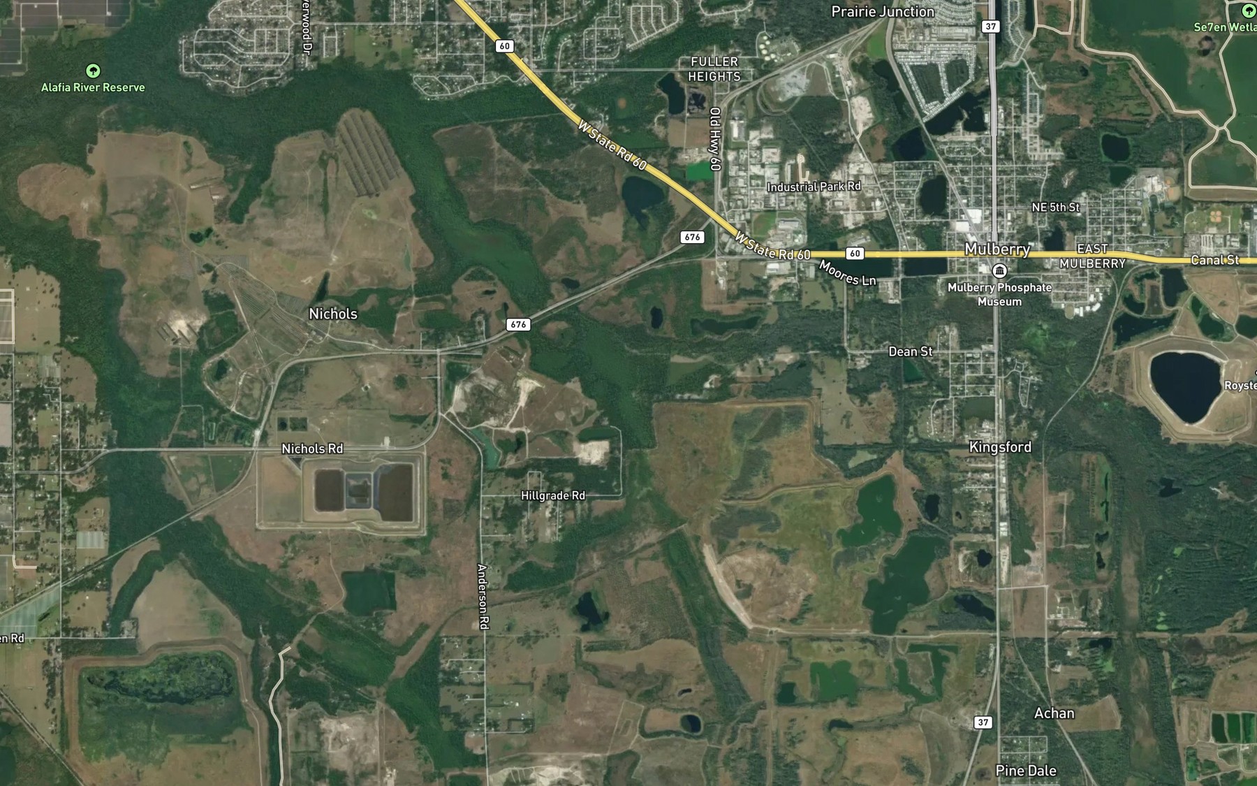 Satellite map of the Bird Branch