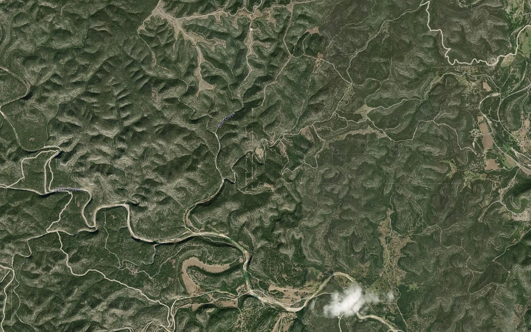 Satellite map of the Dripping Springs