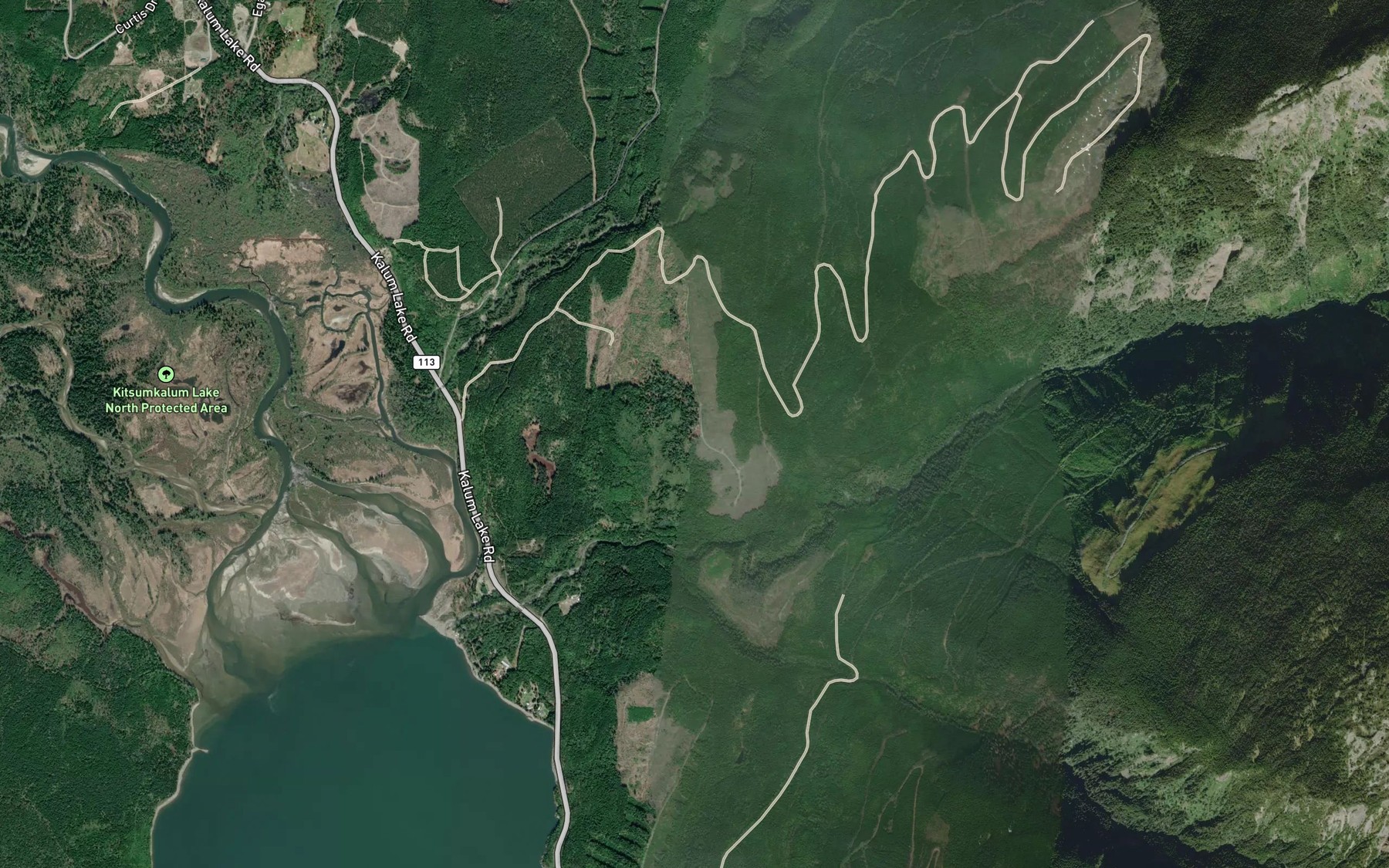 Satellite map of the Hall Creek