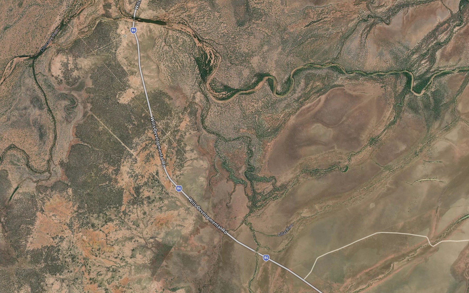 Satellite map of the Williams River