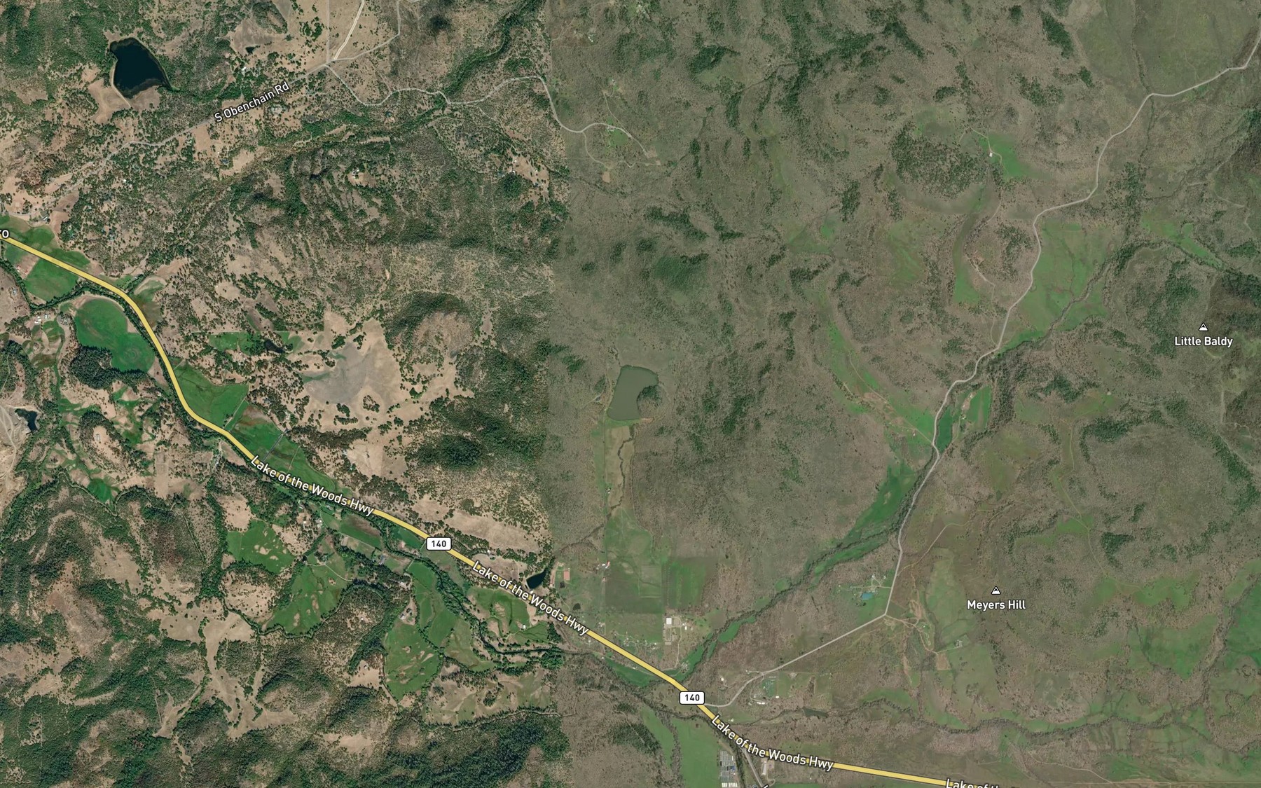 Satellite map of the Stanley Reservoir