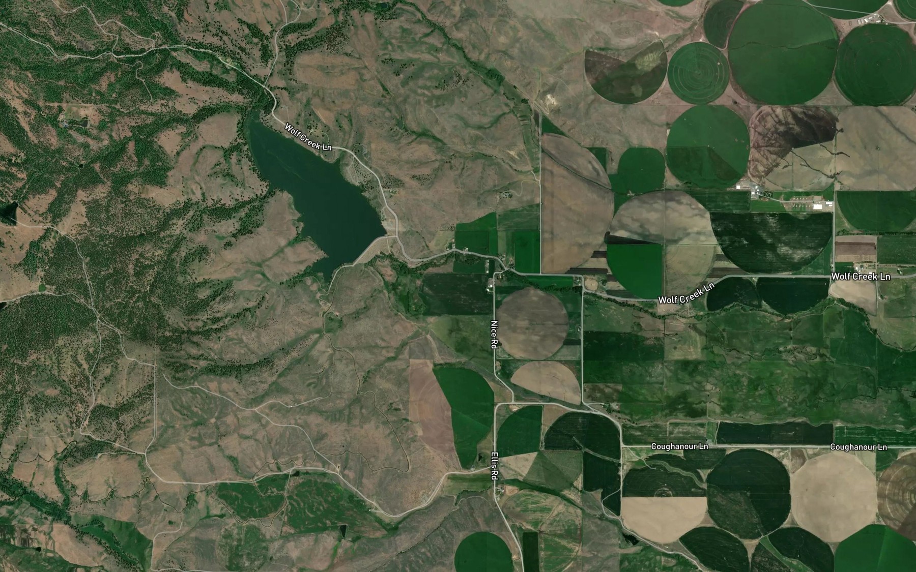 Satellite map of the Henrys Reservoir