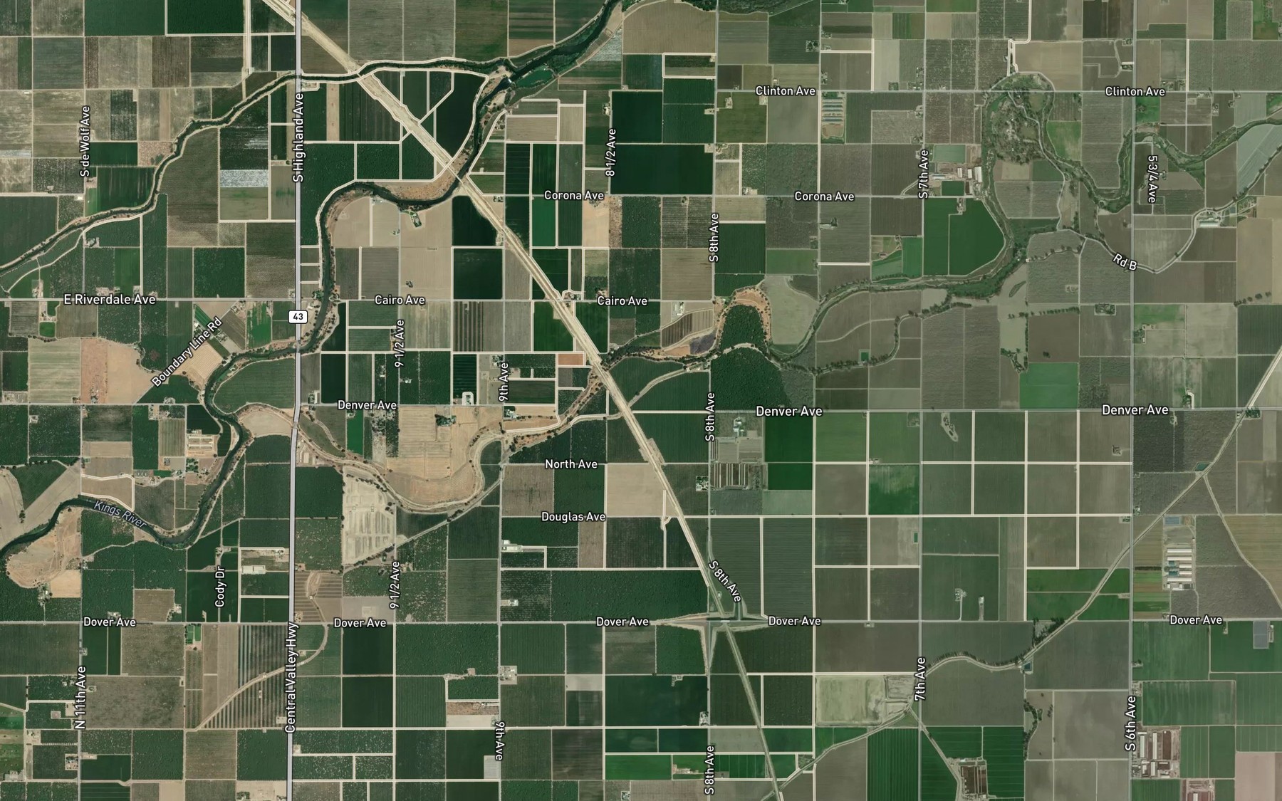 Satellite map of the Riverside Ditch